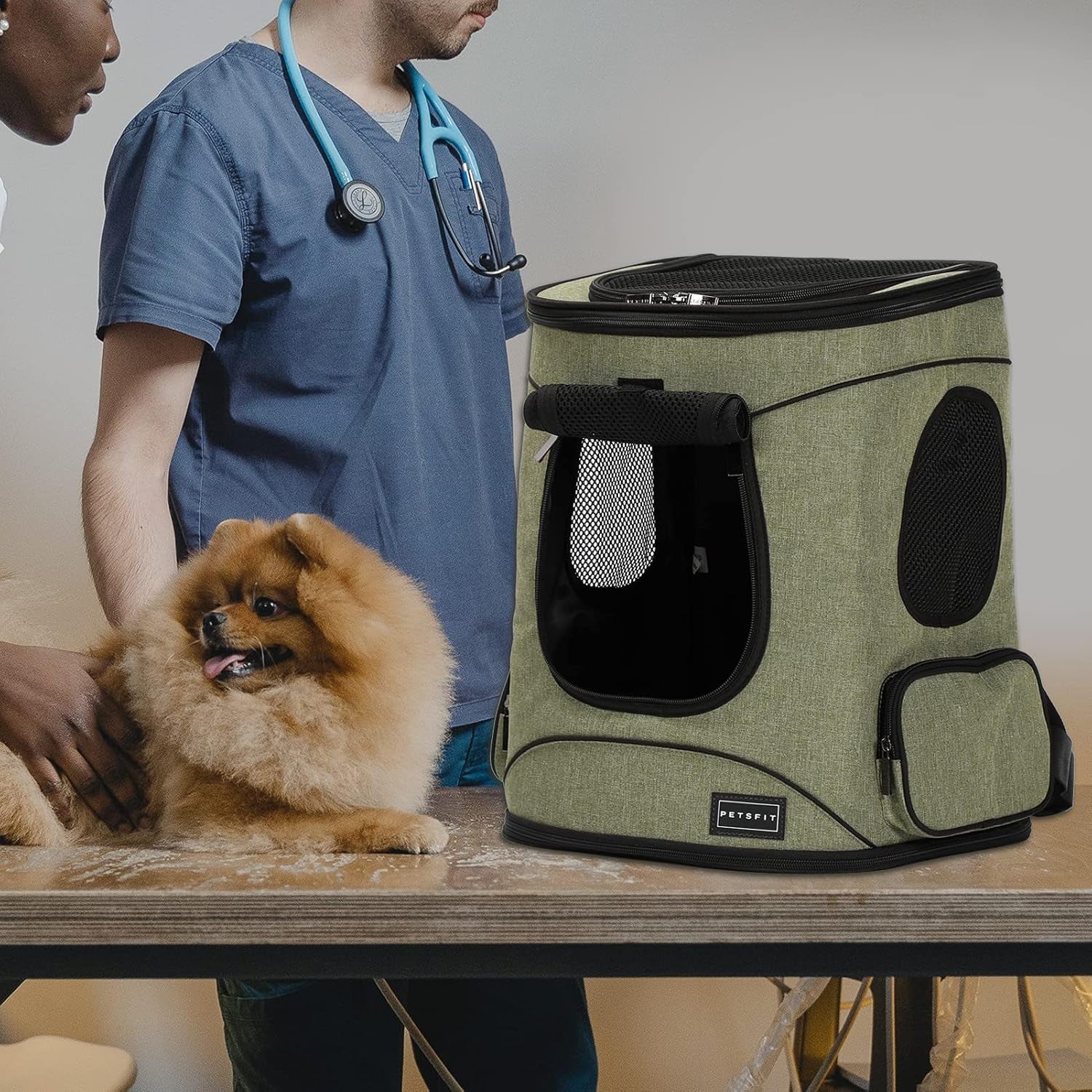 Pet Backpack Carrier with Upgrade Waist Cushion Design to Better Fit the Waist, Suitable for Small and Medium Dogs Cats, and Rabbits up to 18 Pounds