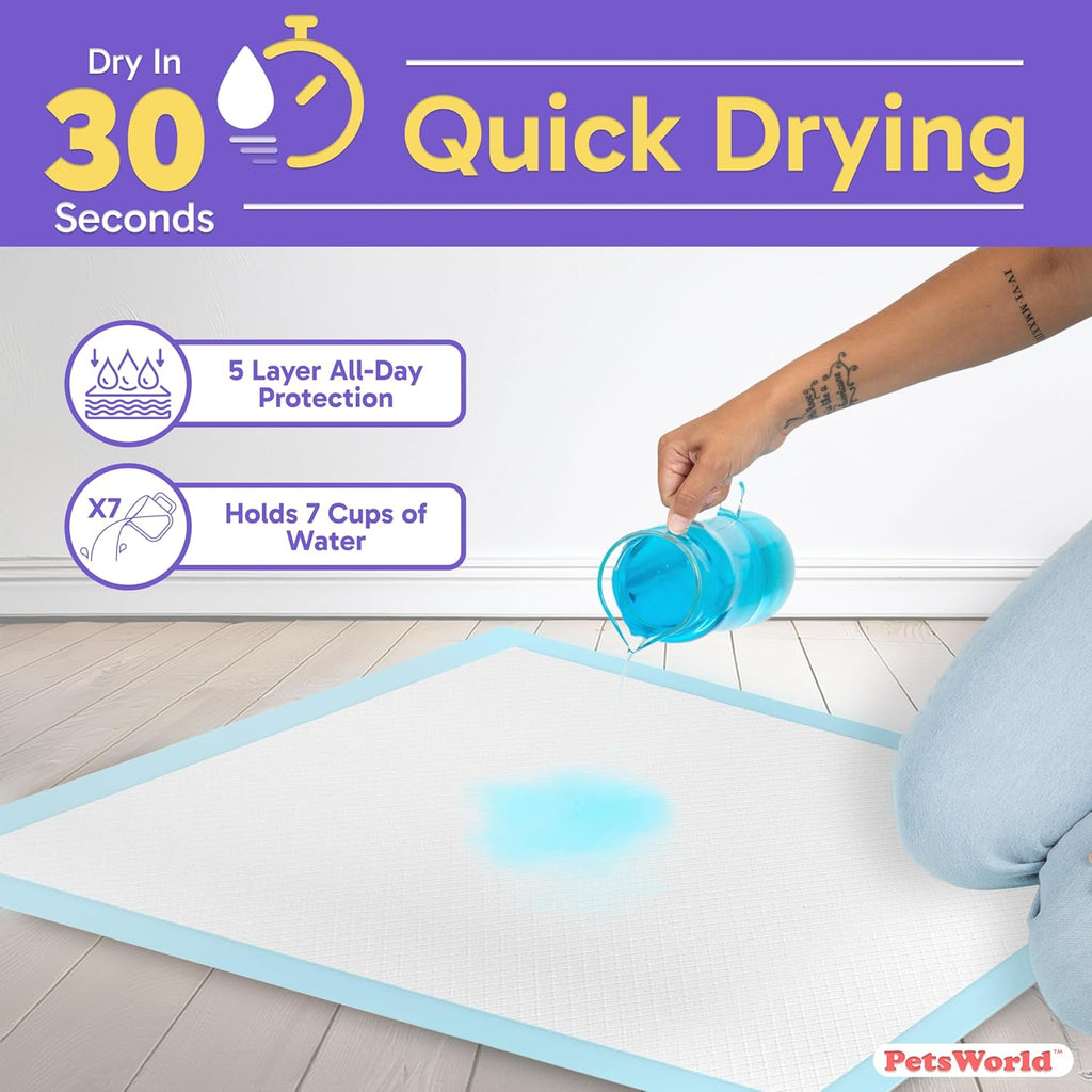 2XL Dog Pee Pads 28"X44" 200 Count – Extra Large Pet Pee Pads for Dogs & Puppies, Heavy Duty Leak-Proof Dog Training Pads, Super Absorbent Quick-Dry Potty Pads with Odor Control