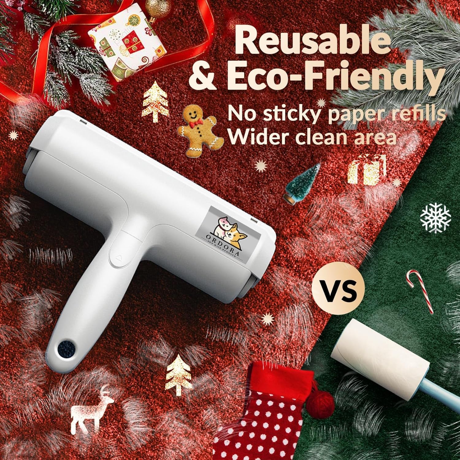 Pet Hair Removal Tool: Reusable Lint Roller for Pet Hair - Portable Pet Hair Remover - Dog and Cat Hair Remover for Couch, Bedding, Car, Rugs & Furniture, Eco-Friendly, for Multi-Pet Homes